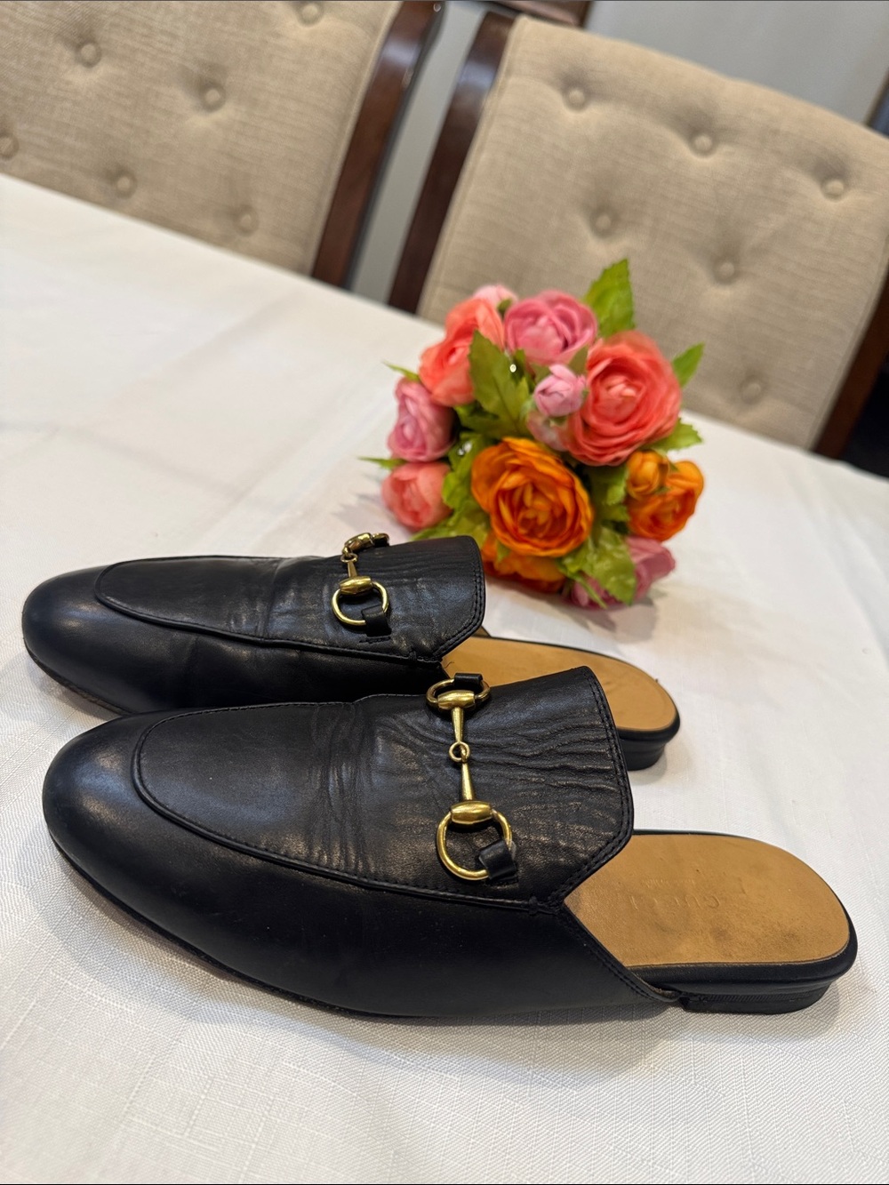 Authentic Gucci Black Leather Horsebit Slip-On Mules - Picture 3 of 11